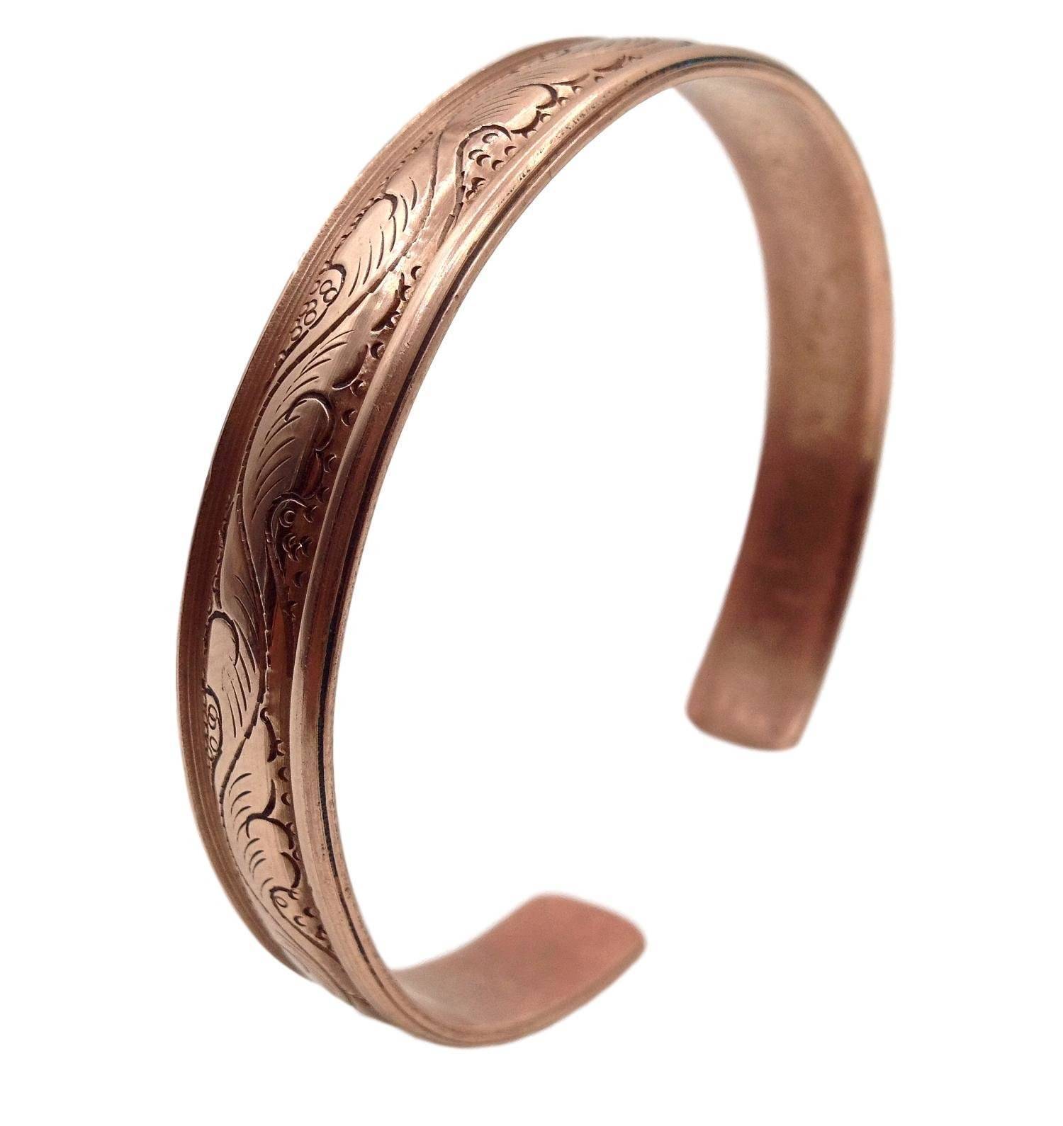 100% Pure Copper Hand Carved Tibetan Healing Bracelet. Unisex, Hand Made. USA