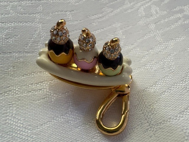 Juicy Couture Banana Boat Pendant –Colorful Birds, Crystals, Free Chain Included
