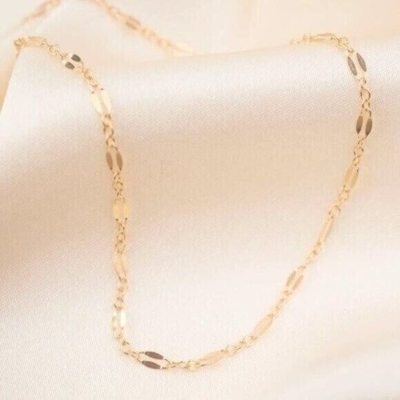 WATERPROOF Gold Chain Necklace Layering Necklace Dainty Gold Sparkle Chain