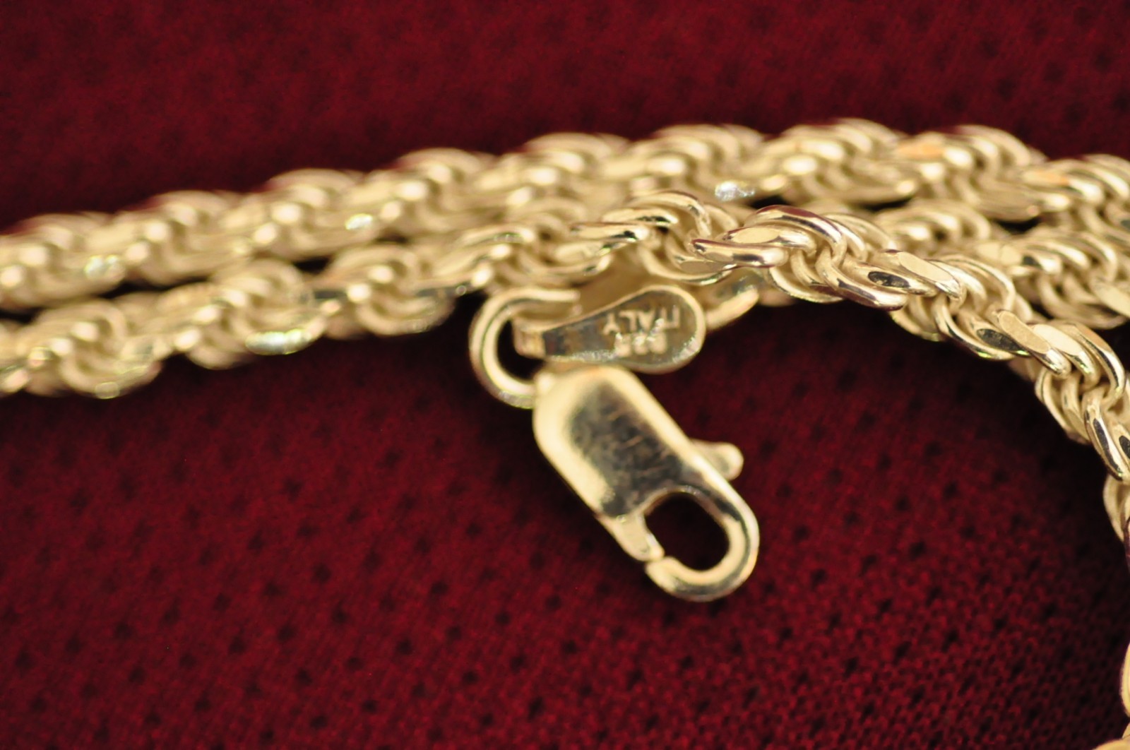 Attractive Italian 925 Sterling Silver Rope Chain – 26″ – 18 g – 3mm  – Italy