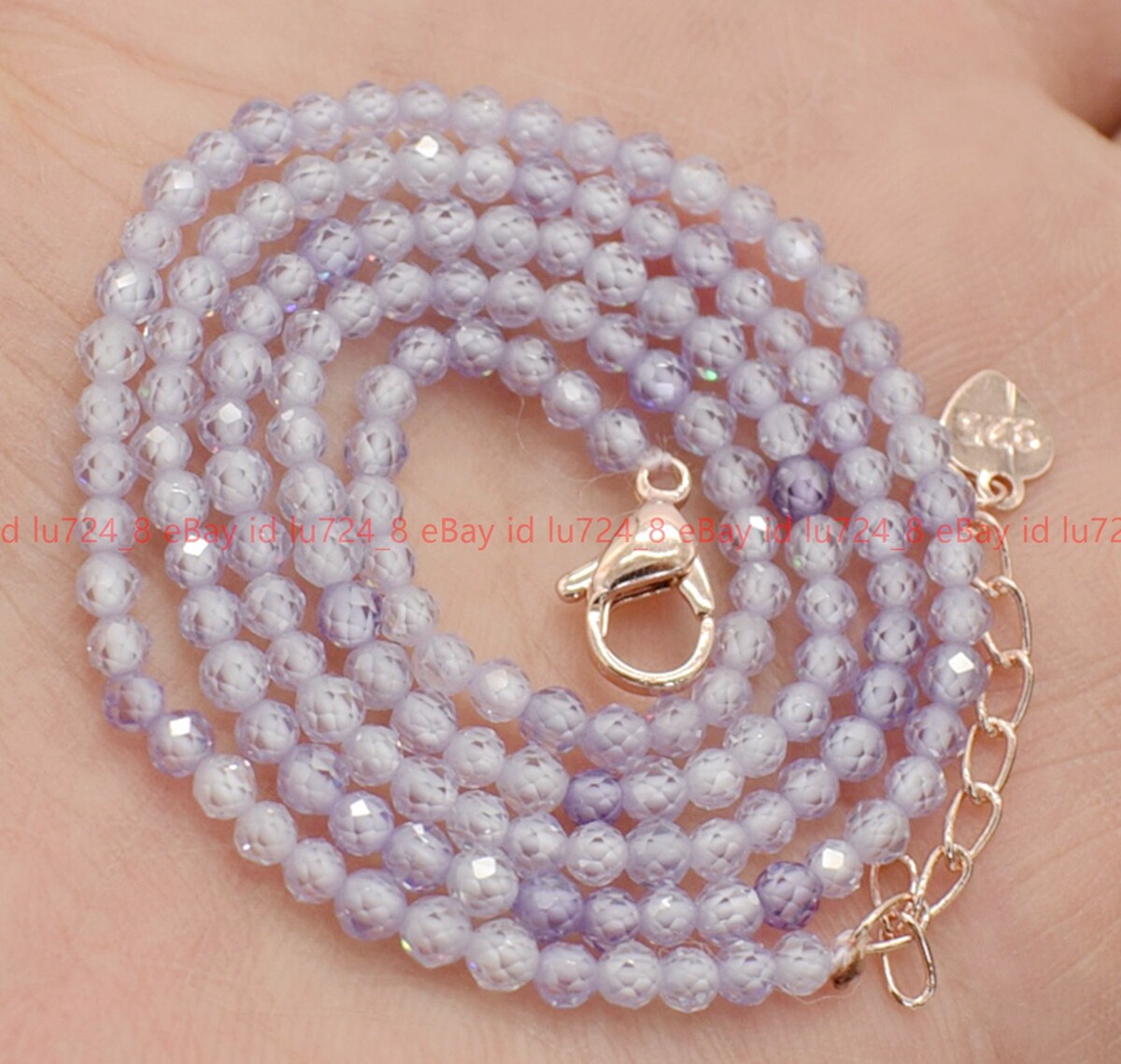 Fashion 3mm Natural Multicolor Zircon Round Faceted Gems Beads Necklace 14-36″