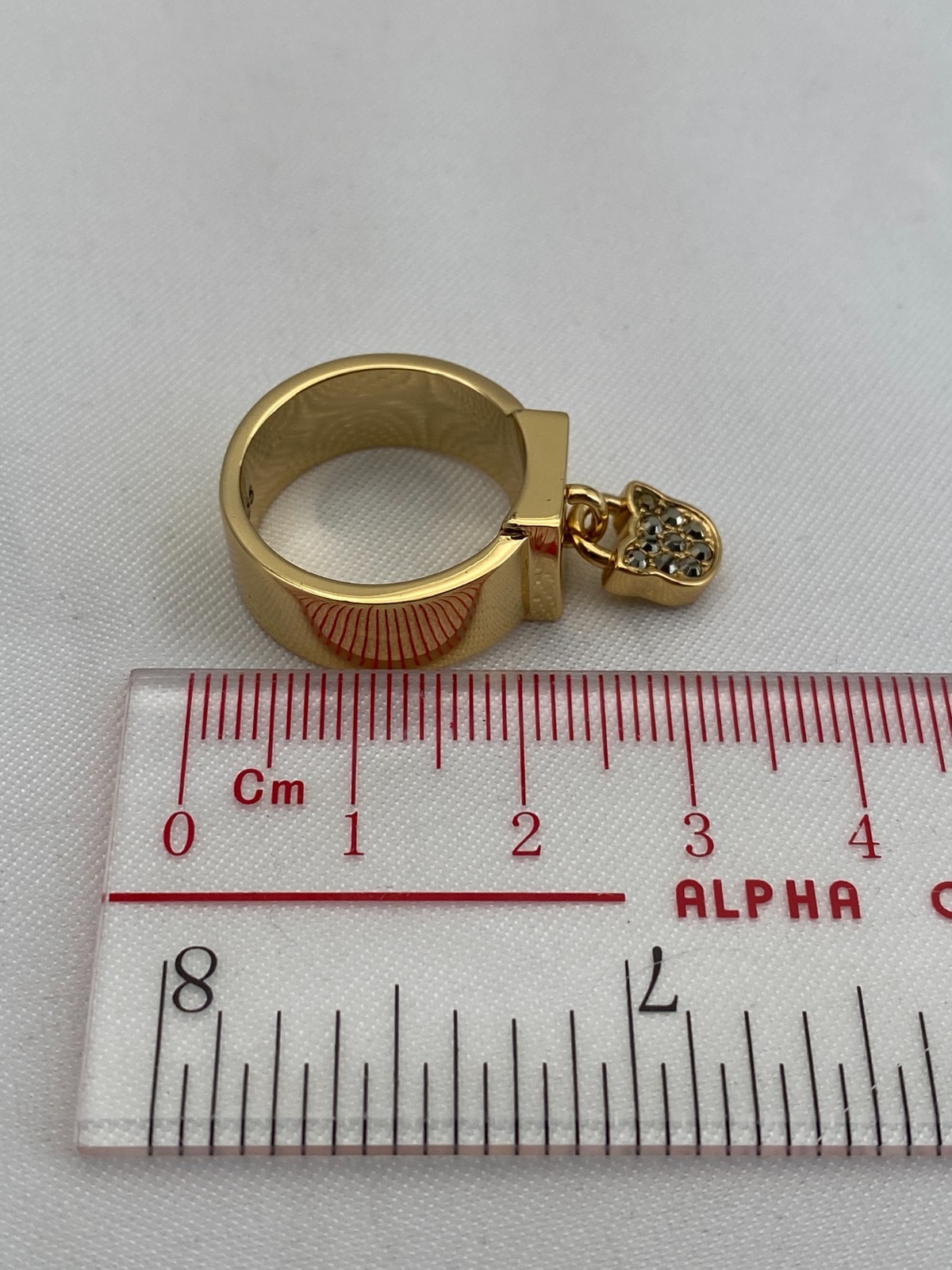 Karl Lagerfeld Choupette Lock Ring with Crystal from Swarovski – size medium