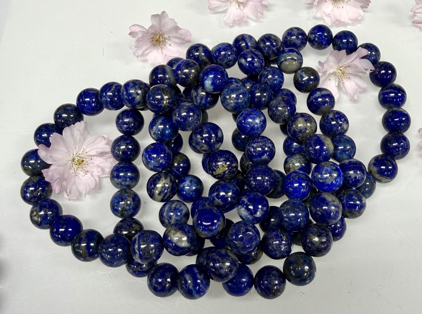 Wholesale 6 Pcs 10mm Natural Lapis Lazuli Crystal Healing Stretch Bracelet 8”