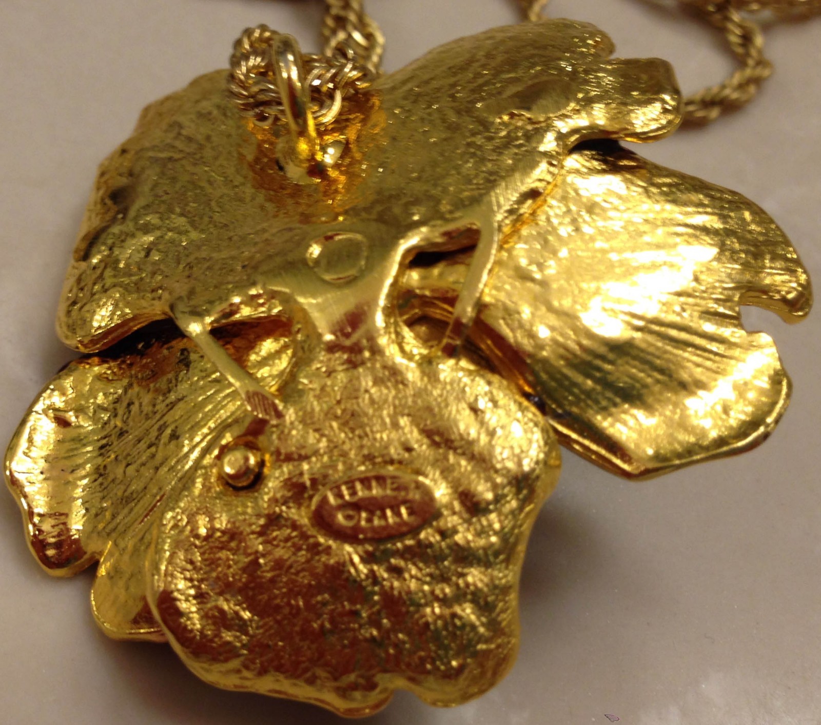 Kenneth Jay Lane KJL DISCONTINUED purple flower Garden Party pendant necklace