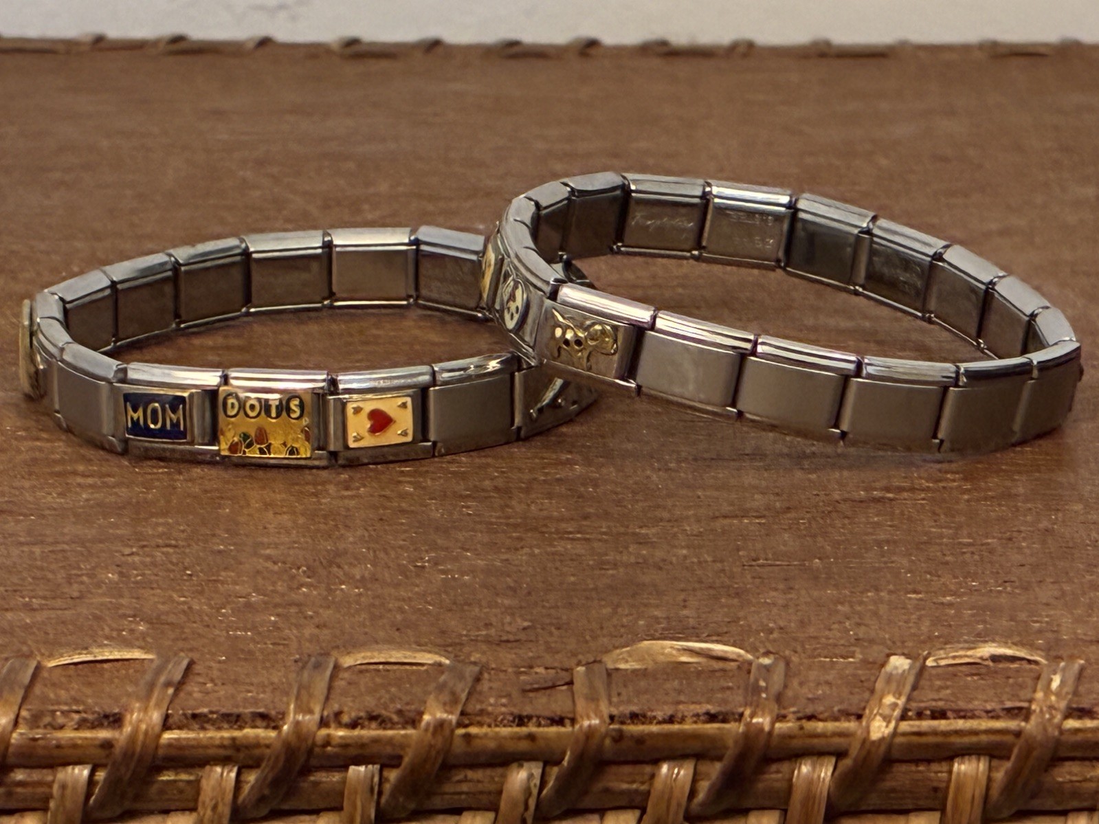 Italian Modular Charm Bracelet Lot Temptation Casa D’Oro Puzzle Collection Italy