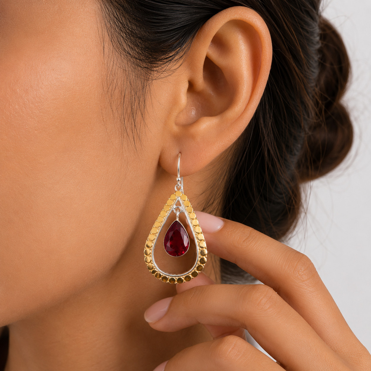 Pink Rubellite Yellow Gold Gift For Bridesmaid Drop/Dangle Earrings 2.27″