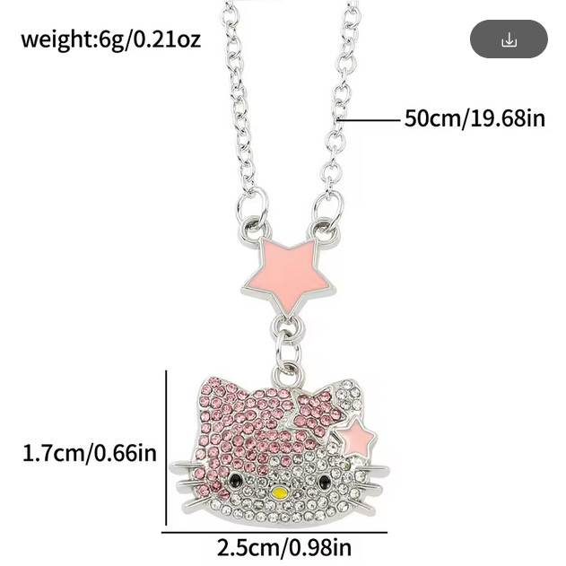 Hello Kitty Bling Necklace Pink New