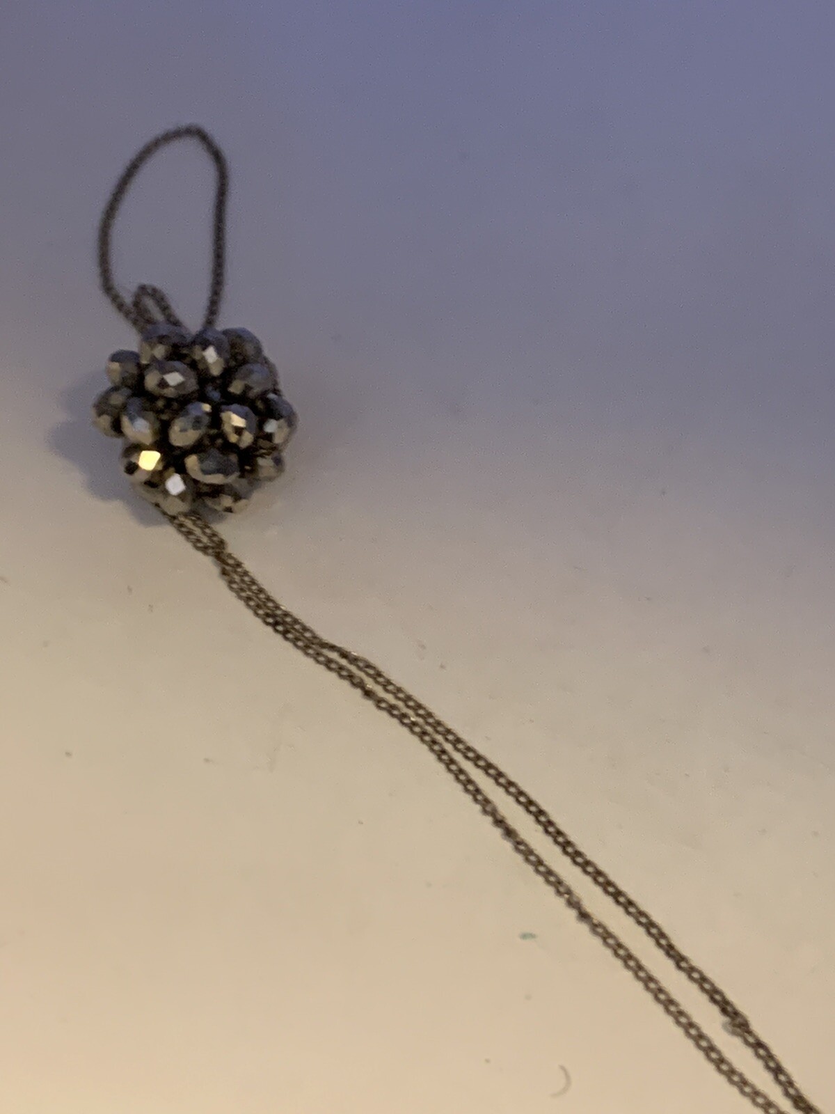 Donna Dressler Crystal Necklace With Sterling Silver 925 Chain. 18” disco #469