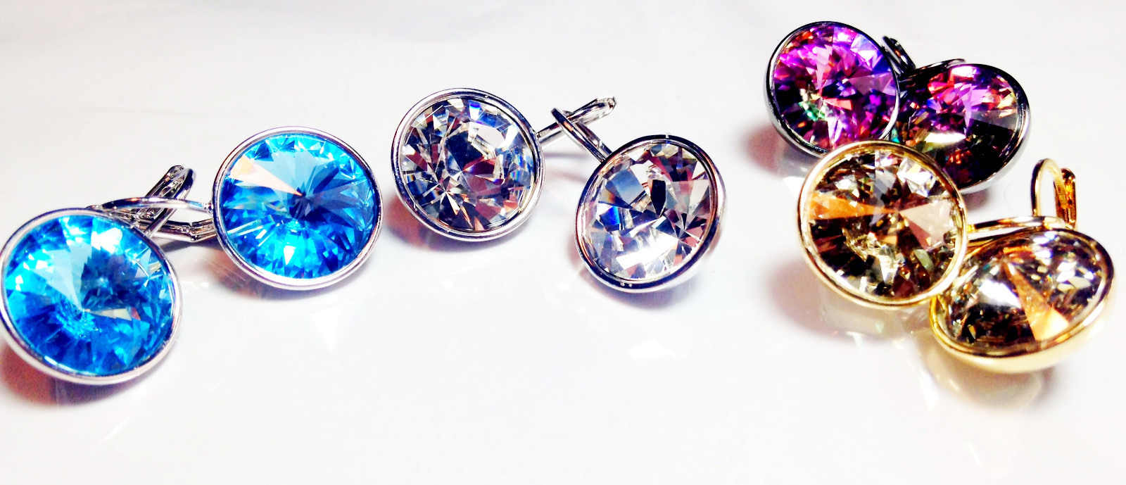 Regular Round Bella Women Crystal Earrings Made with SWAROVSKI® Crystals