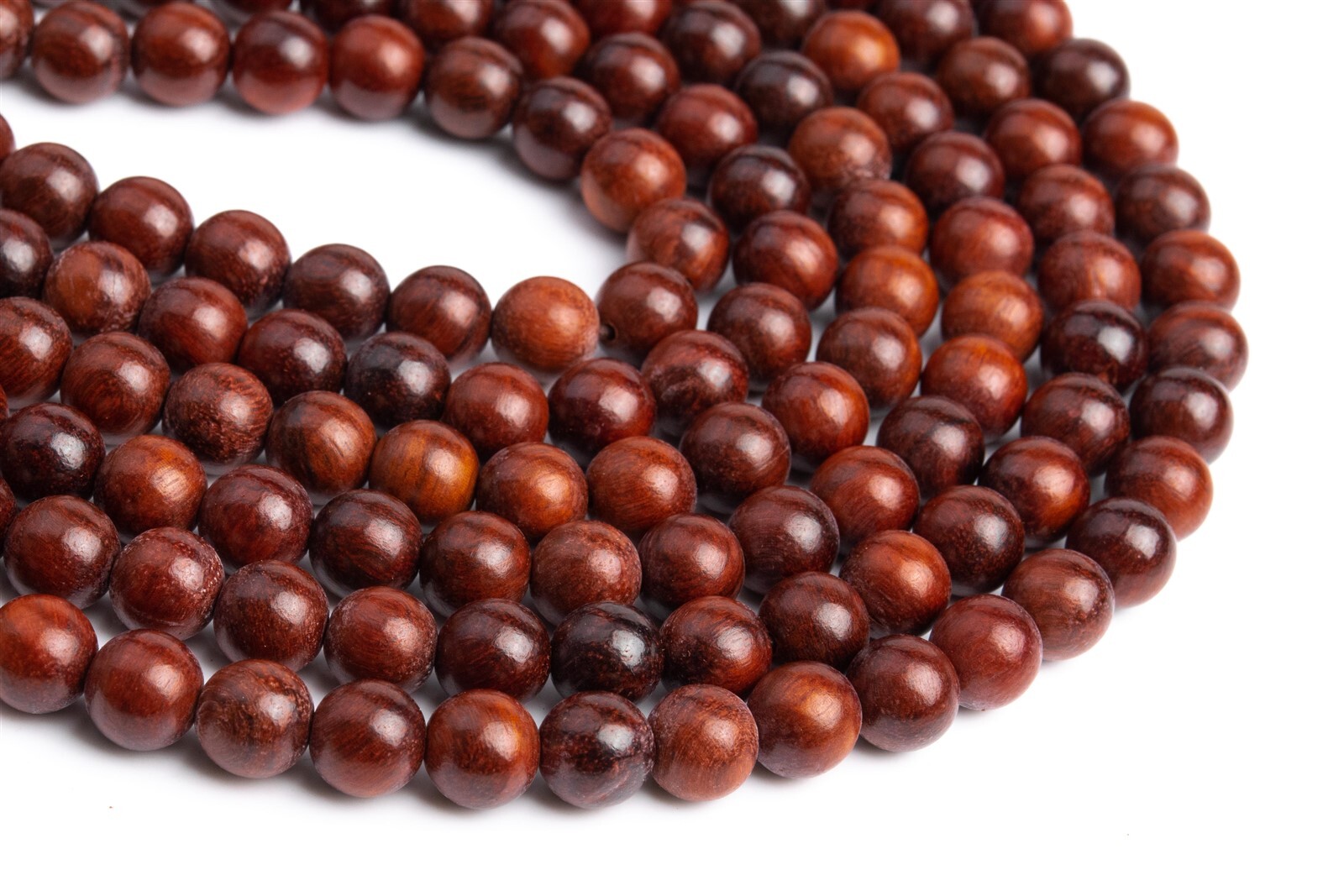 8MM 108 Pcs Mahogany Red Rosewood Mala Beads Natural Wood Round Beads 36″