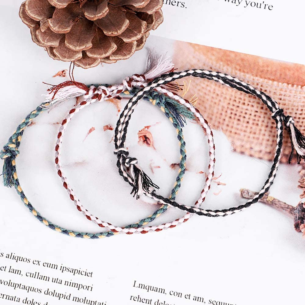 10Pcs Handmade Wrap Friendship Braided Bracelet for Women Colorful Wrist Cord US