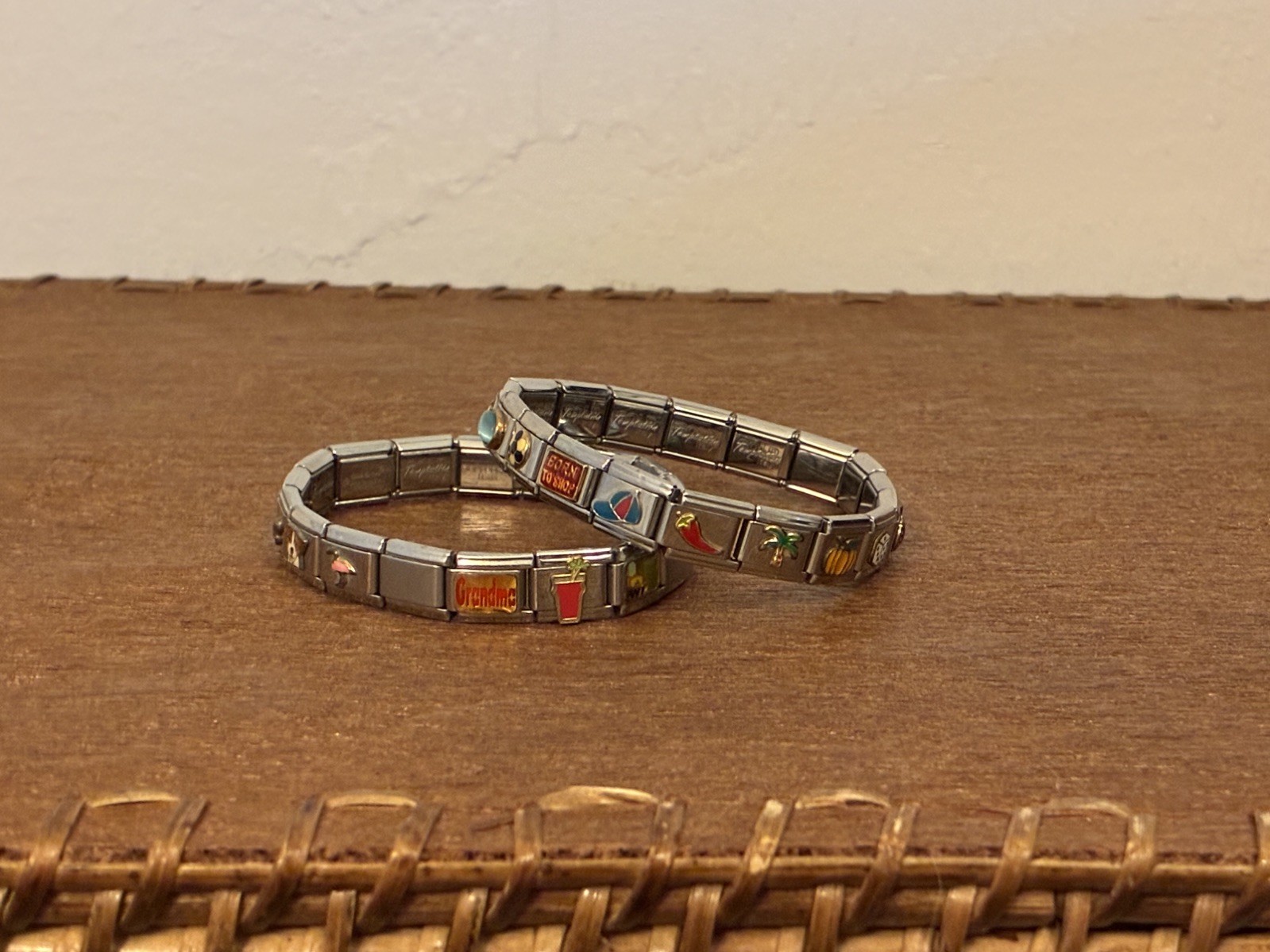 Italian Modular Charm Bracelet Lot Temptation Casa D’Oro Puzzle Collection Italy