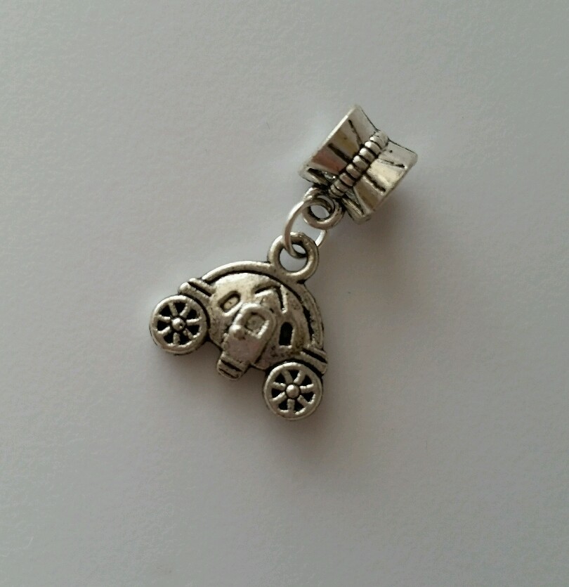 Disney Princess Fairytale Carriage Dangle Bead Fit European Charm Style Bracelet