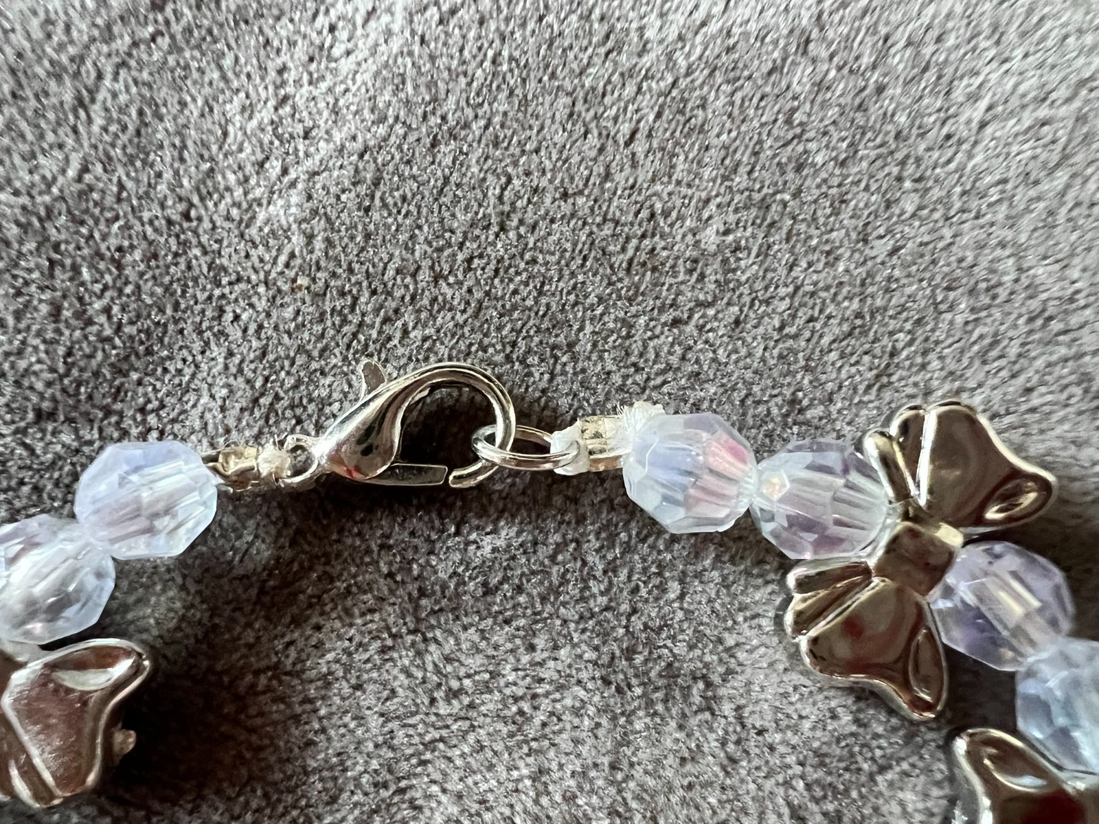 handmade no elastic unique glass beads & silver bowls accents bracelet with zip