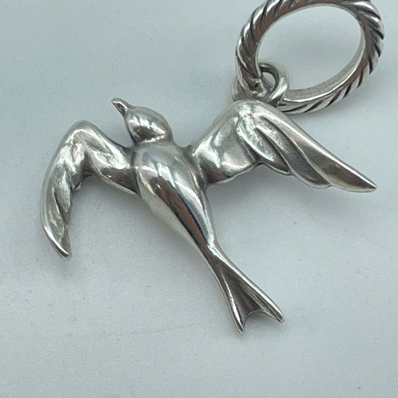BRIGHTON Swallow Bird Dangle Charm Pendant Silver Plate Taiwan 1in Jewelry