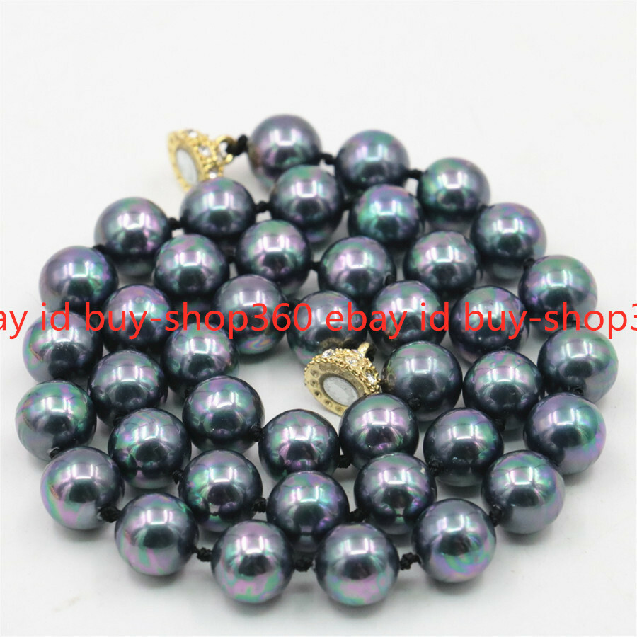 Beatutiful 8mm 10mm 12mm Sea South Shell Pearl Round Beads Necklace 18-36”