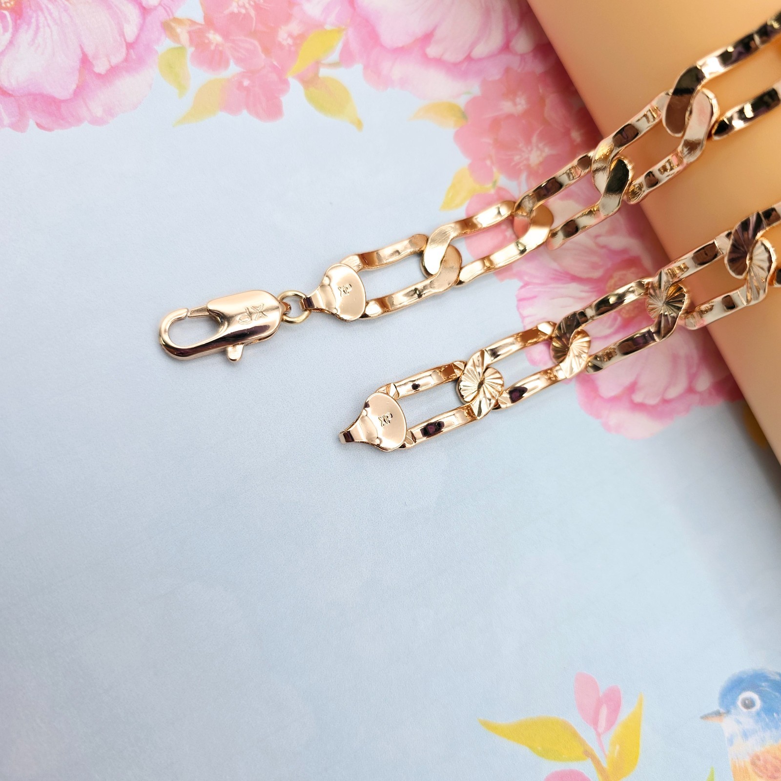 Chunky Link Necklace in High Shine Finish – 19.7 Inch, XPNL0071 Rose Gold