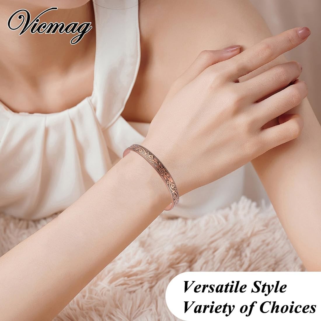 Copper Magnetic Bracelet for Women and Men Ultra Strength Magnets 99.9% Pure Cop