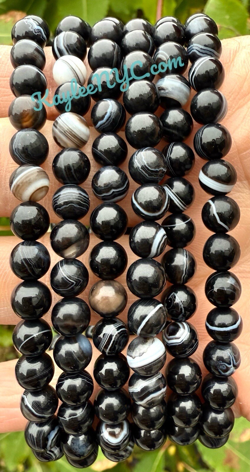 Wholesale Lot 6 Pcs Onyx 6mm 7.5” Crystal Healing Stretch Bracelet