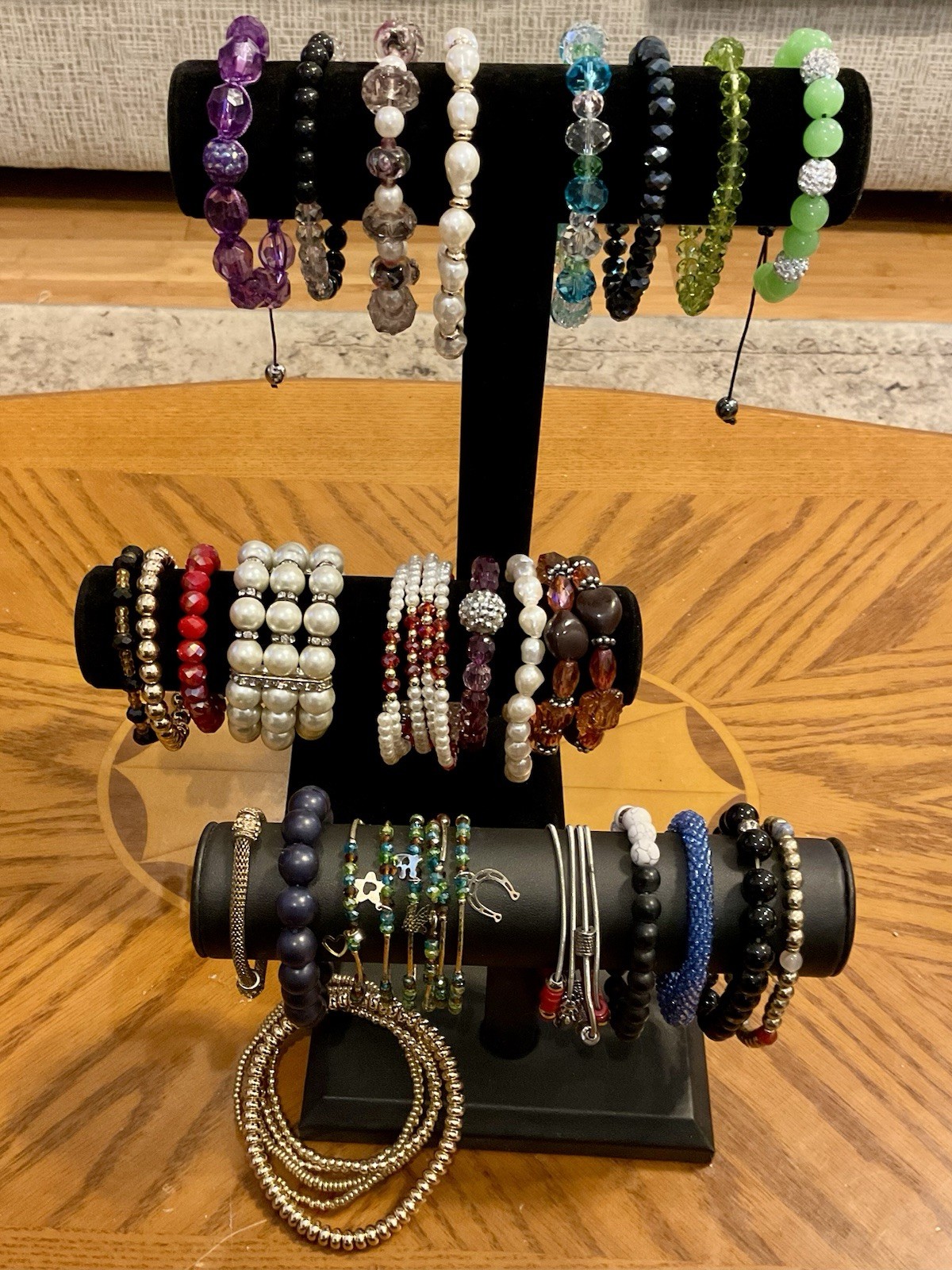 Lot of 38 Bracelets – Stretch Beaded, Wire Wrap, Multicolor, Mixed Materials