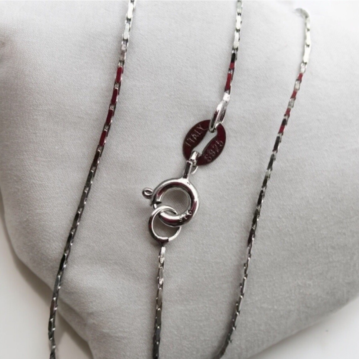NEW sterling silver dainty bamboo chain necklace jewelry size 40cm B19