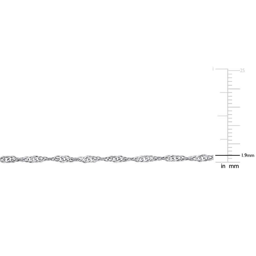 AMOUR 1.9mm Diamond-cut Singapore Necklace In 14K White Gold – 18 In