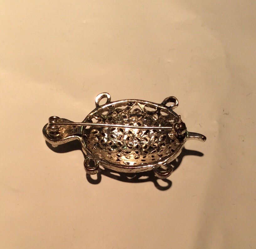 Turtle Broche Pin Real Marcasite (item 318)