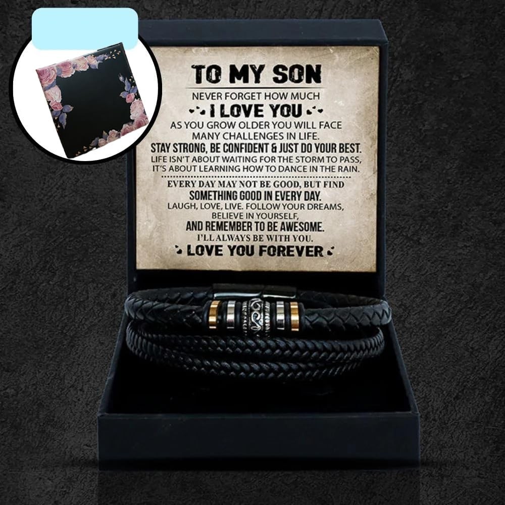 To My Son Gift for Son Bracelet Love from Mom, Dad Forever Birthday, Graduation
