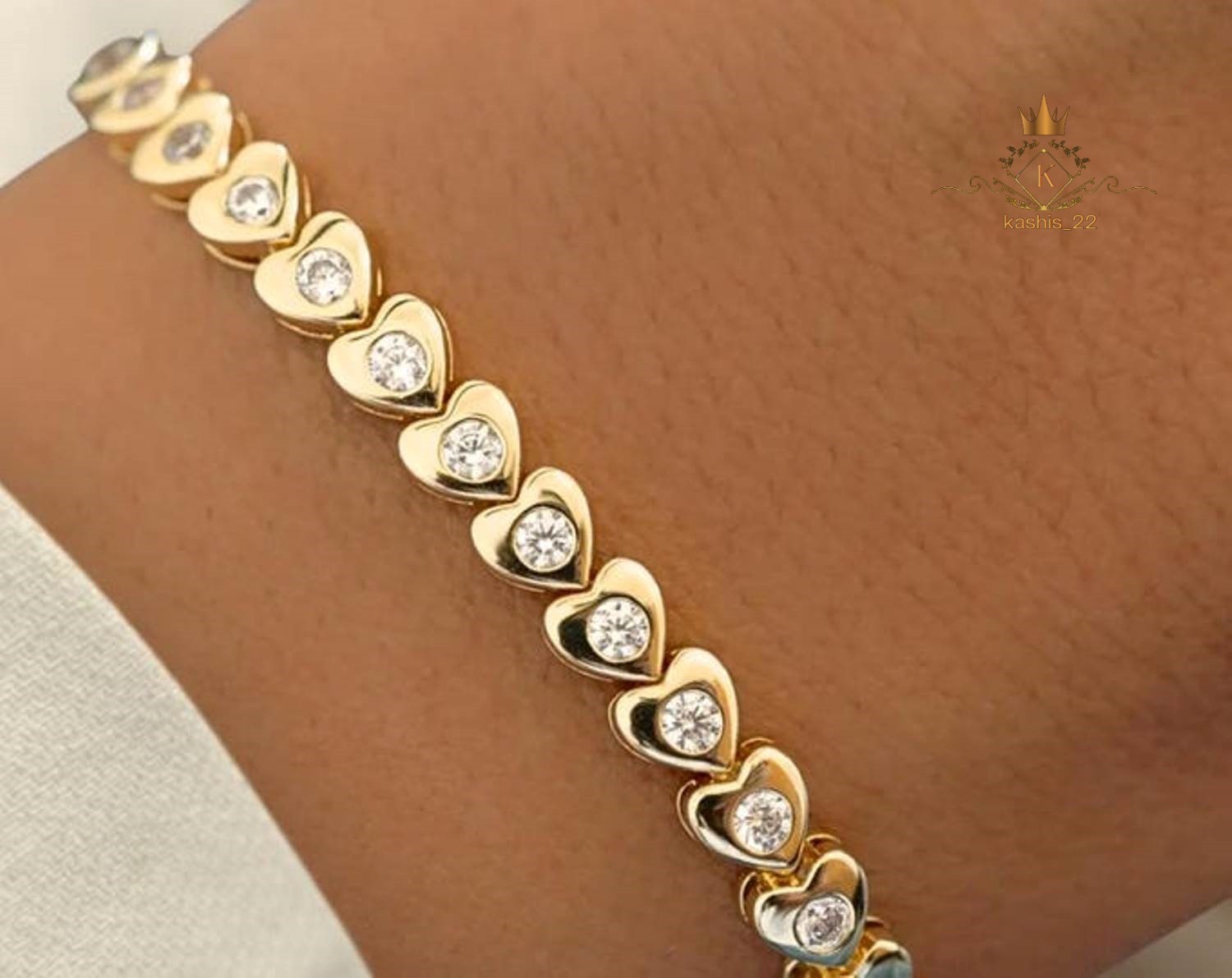 Solid 14K Yellow Gold 7 ‘Inch Long Tennis Bracelet 7 Carat Round Cut For Wedding
