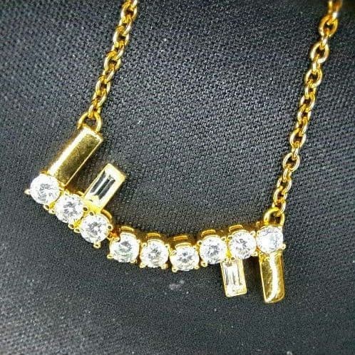 Fendi First Necklace Logo Necklace Gold Crystal Women’s Accessory