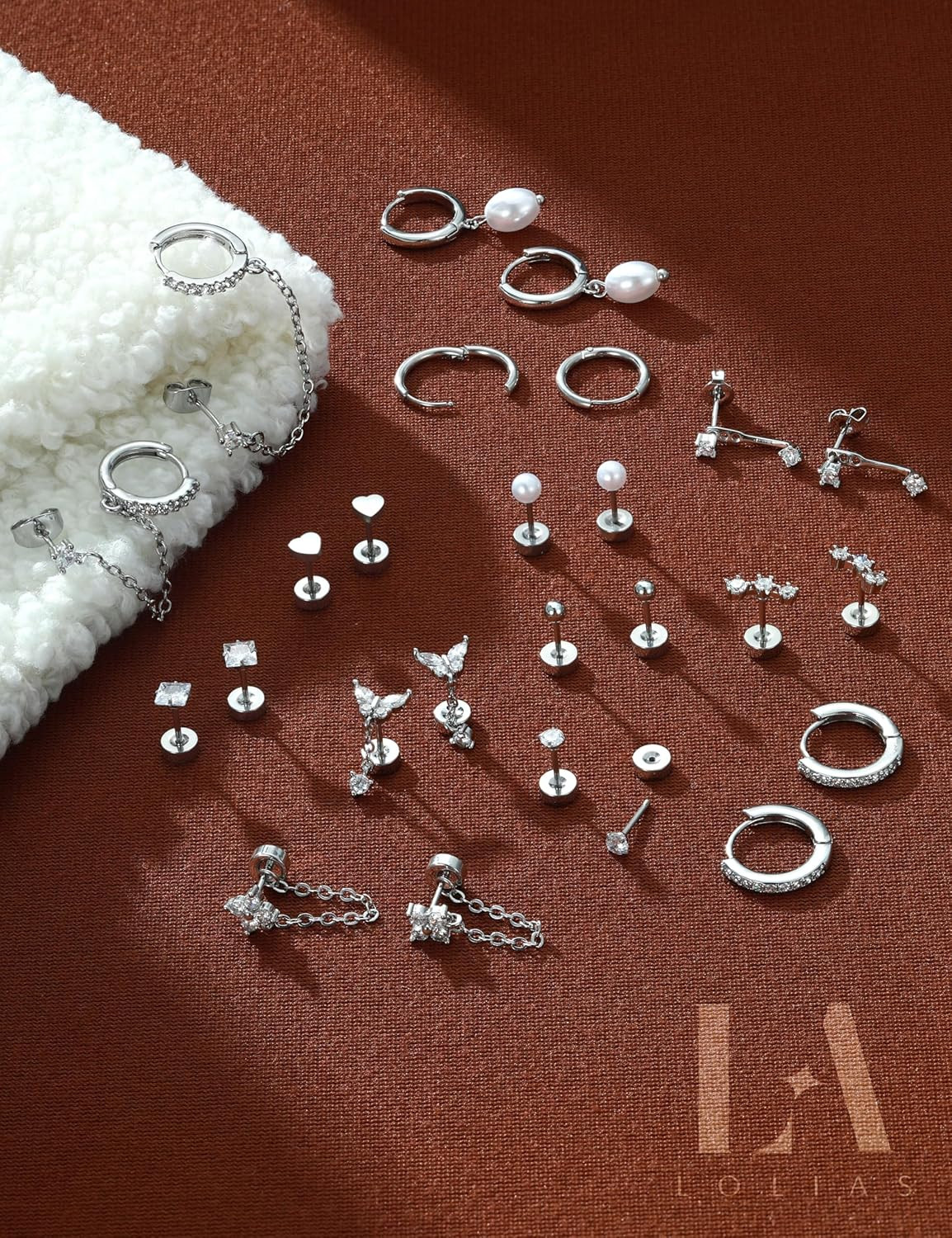 Hypoallergenic Flat Back Earrings Set for Women-Surgical Stainless Steel Earring