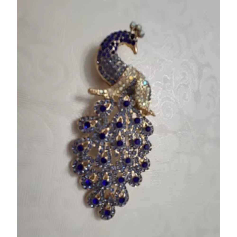 Vintage Style Peacock Bird Blue Rhinestone Crystal Cyan Bird Brooch Pin Pendant