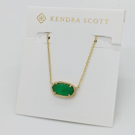 New Kendra Scott Elisa Gold Necklace in Jade Green