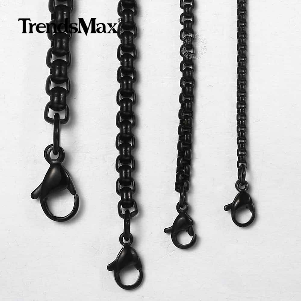 2/3/4/5MM Round Box Link Chain Necklace Gold Plated Choker 16-36″ For Men Boy