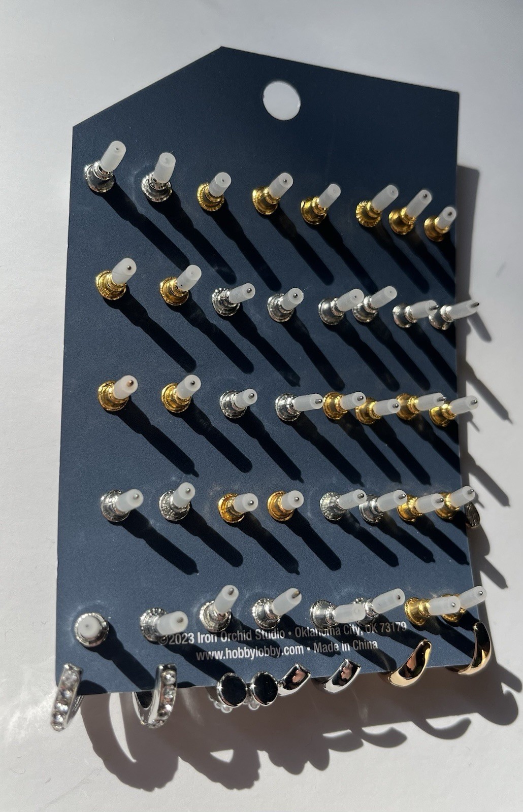 Iron Orchid Studio Simple & Shiny Post Earrings, Nickel Free, 20 Pair Packet