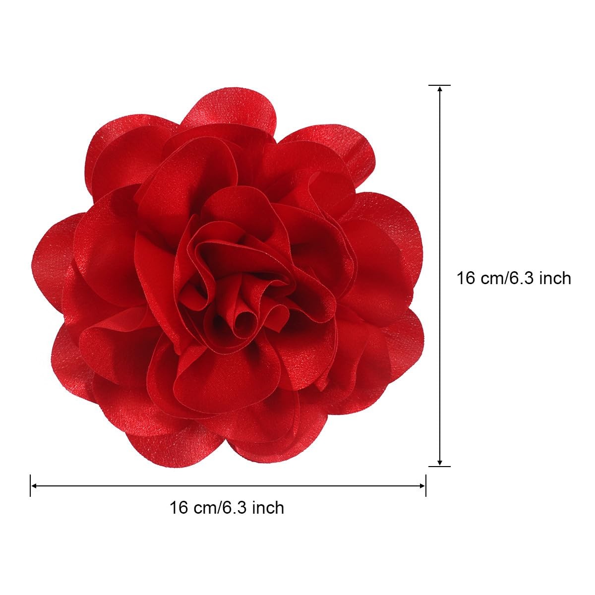 6.3 Inches Red Rose Hair Clip Large Flower Brooches for Women | Elegant Red F…