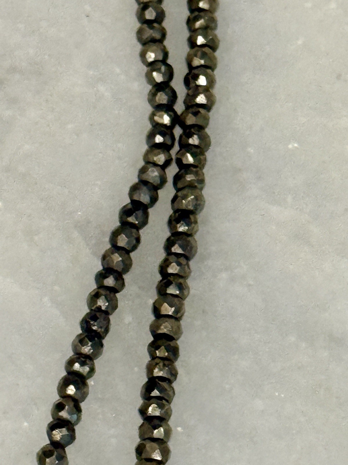 Bittersweet Designs Pyrite Chain W/ Cross Pendant & Charms Layered Necklace 66”