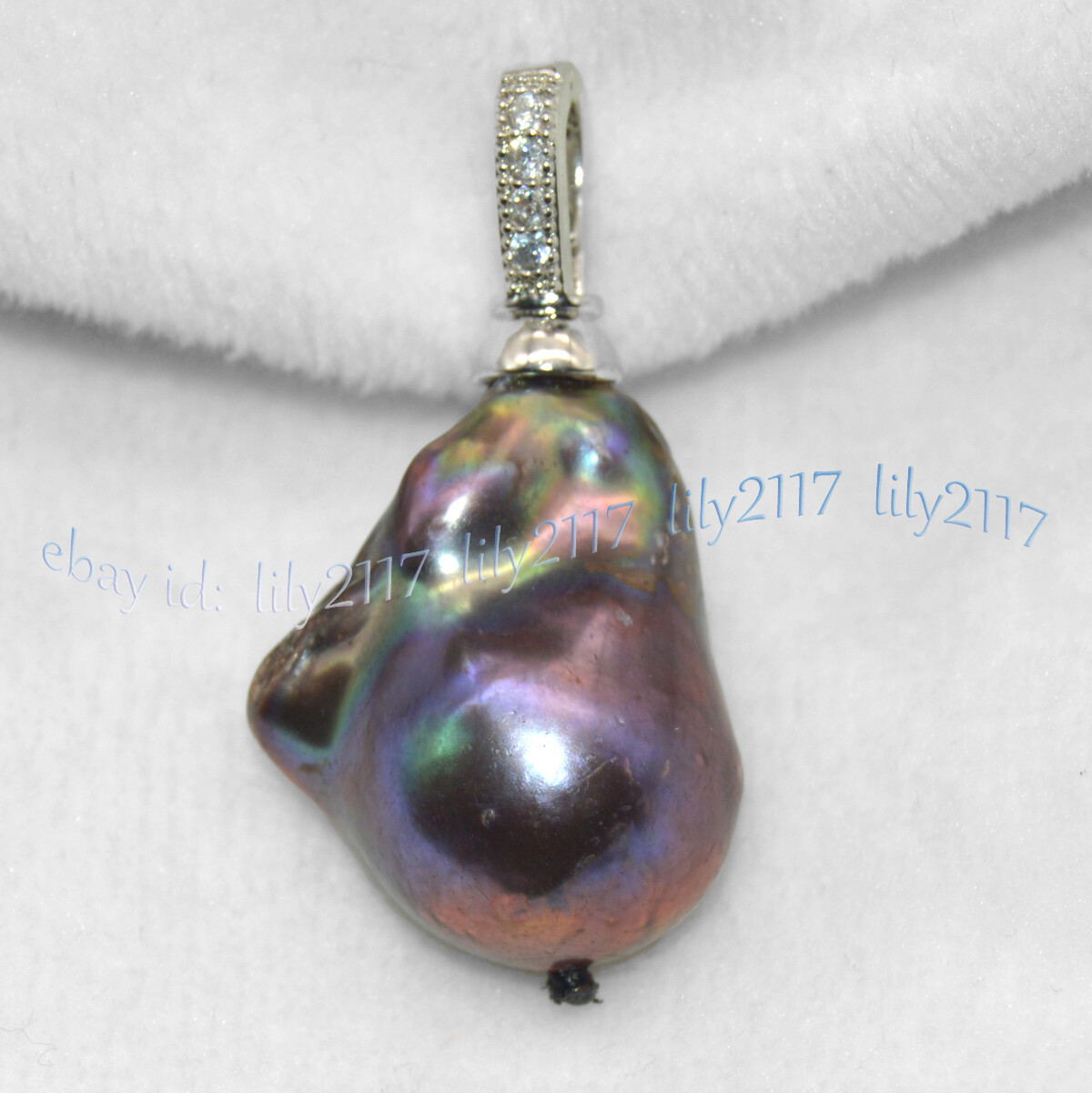 Huge 15x20mm Real Natural Multicolor Keshi Baroque Pearl Pendant 14K Gold Plated