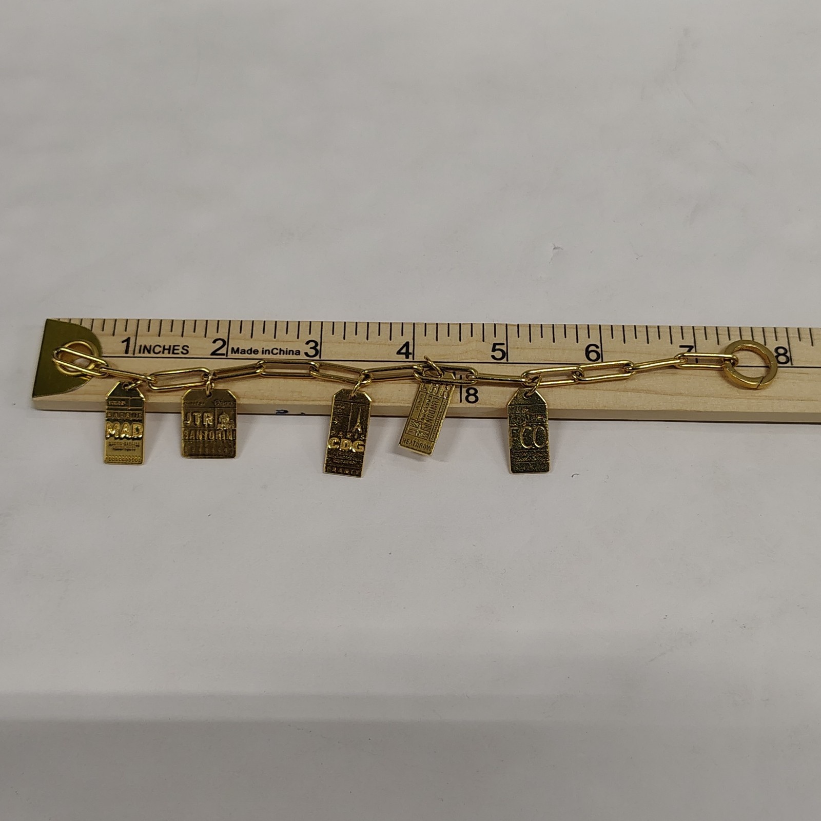 Jet Set Candy JSC 925 Gold Vermeil The Daily 360 Luggage Tag Charm Bracelet 25g