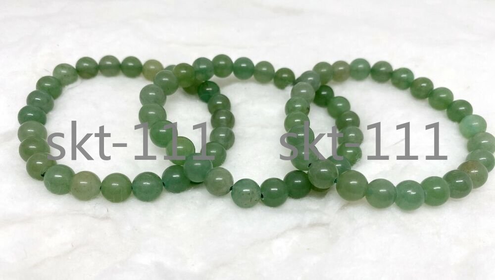 5pcs Green Aventurine Beaded Bracelet 6-10MM A Round Beaded Bracelet