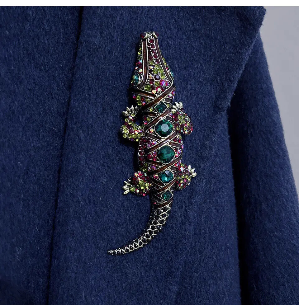 Vintage Style Multi-color Animal Brooch Pin Pendant Rhinestone Crystal