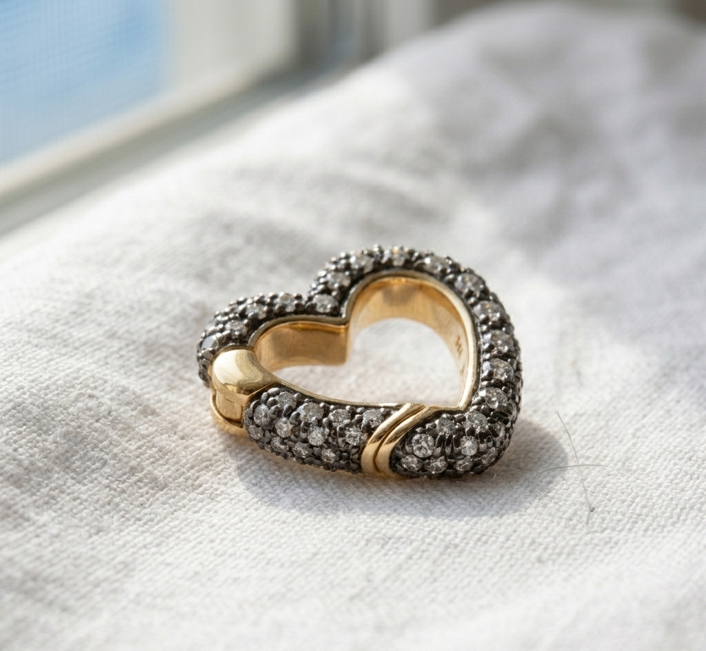 Heart Shape Charm Lock Pendant With CZ Brass Metal Fashion Jewelry for gift