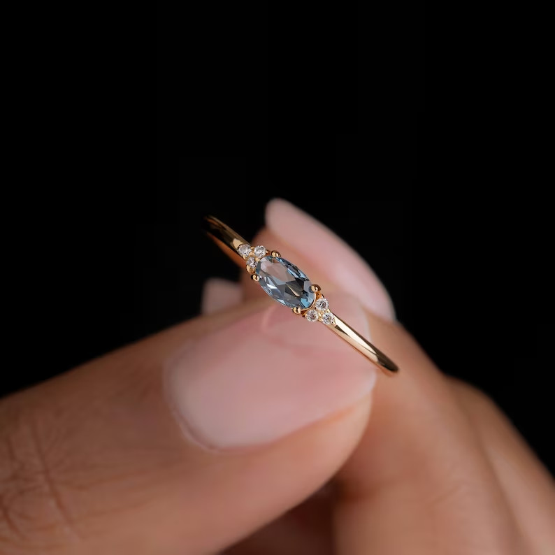 2Ct Round Simulated Blue Diamond Women’s Engagement Ring 14k Gold Over Silver