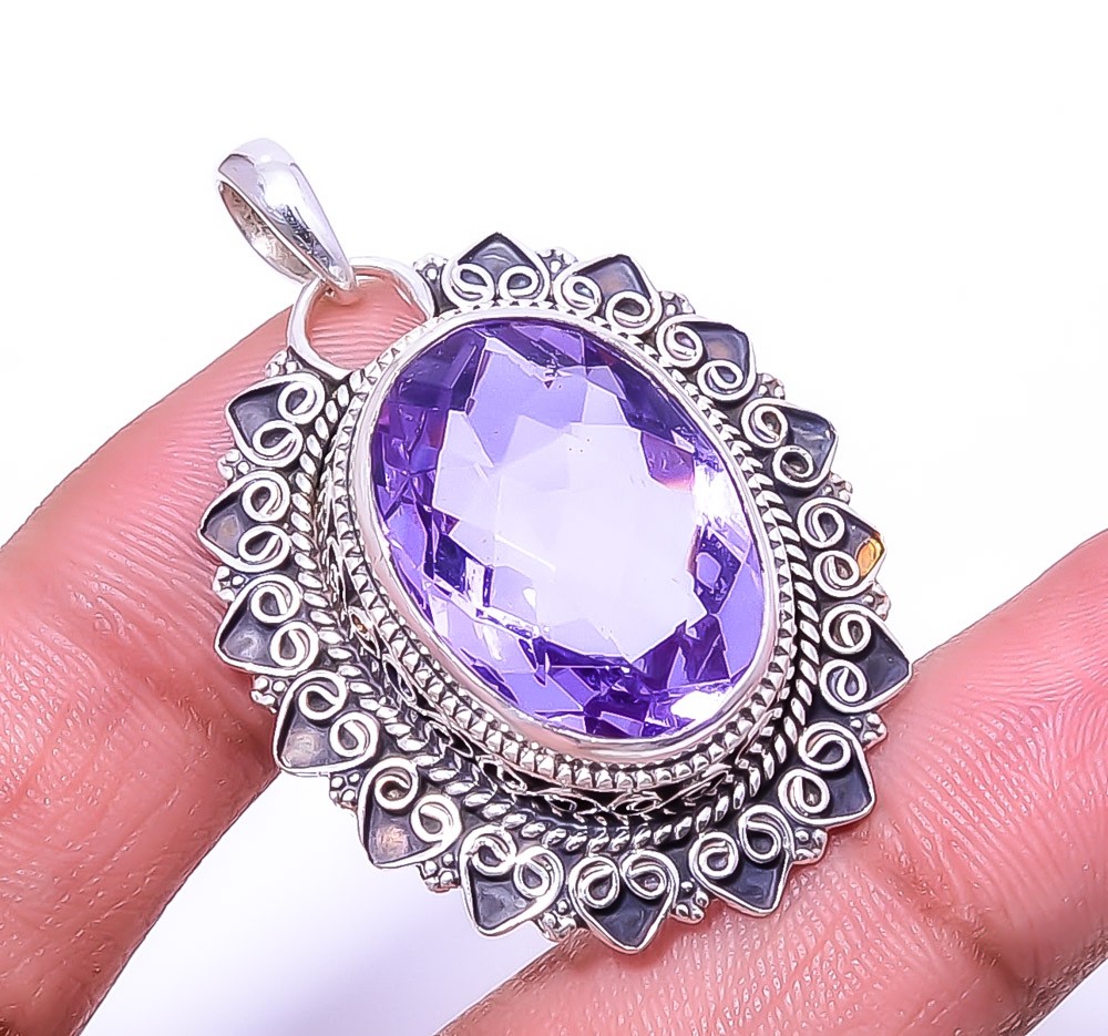 Alexandrite Fine Art 925 Sterling Silver Jewelry Pendant 1.76″ P_9395_205_95