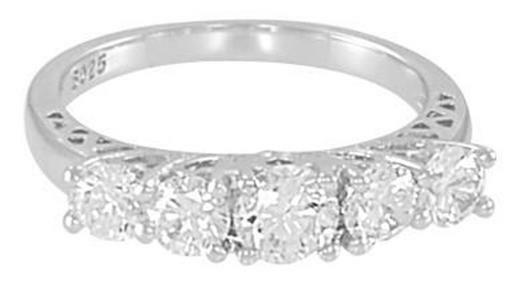 1.50 ct TW Clear White AAA quality CZ Band, wedding Ring in 925 Sterling Silver