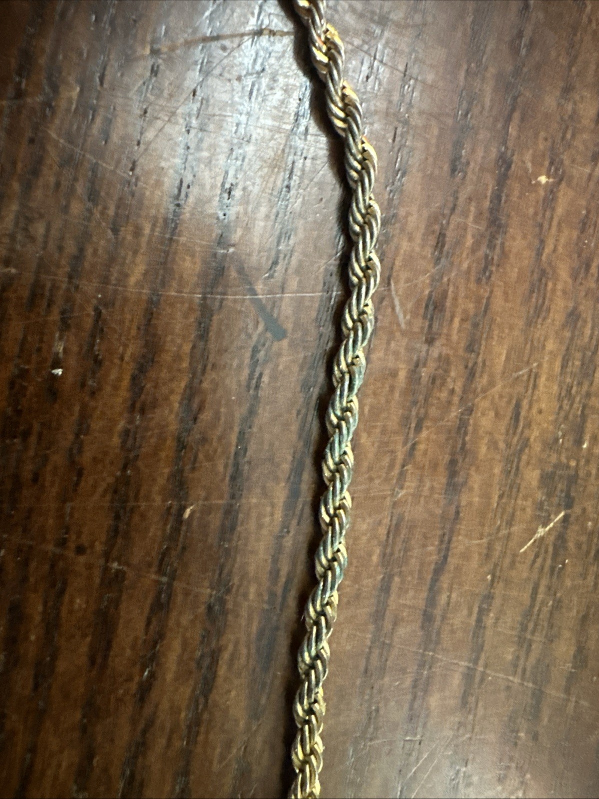 20 Inch Gold plated Rope Chain Necklace No Makers Mark Or Clasp (1)