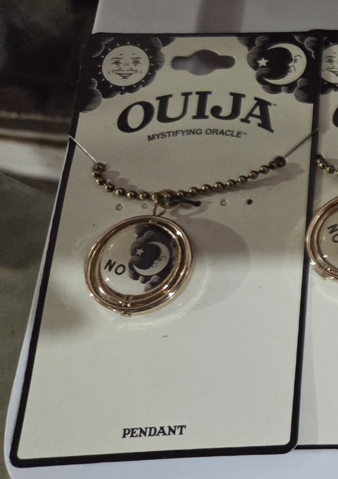 Pyschic Jewelry Ouija Yes No Sun & Moon Spinning Charm Necklace Mystifying New