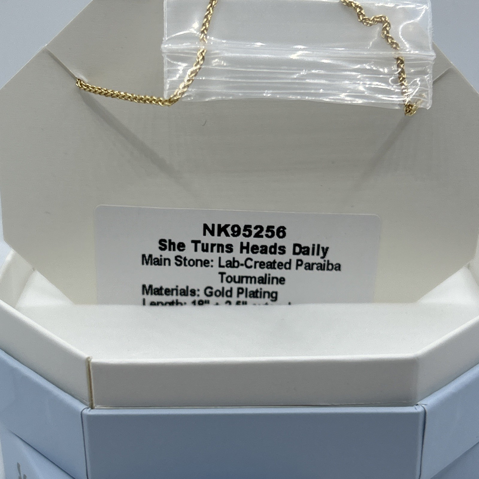 Bomb Party Necklace NK95256 “She Turns Heads Daily” – Paraiba On Gold Plated