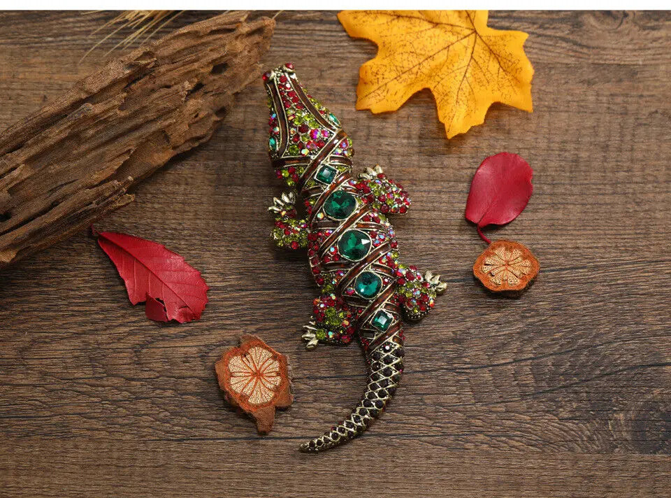 Vintage Style Multi-color Animal Brooch Pin Pendant Rhinestone Crystal