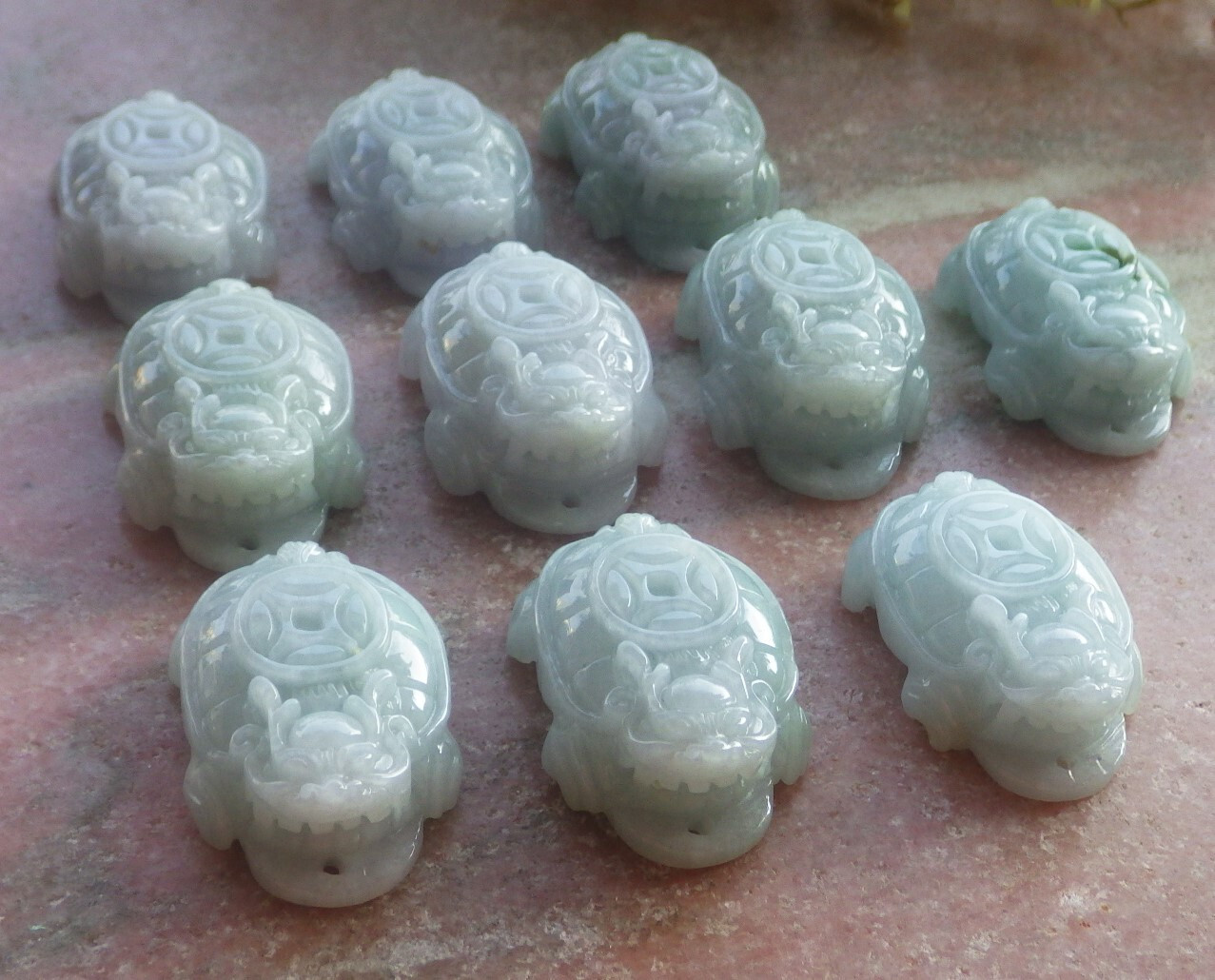1Pcs Green Burma Grade 100% Natural A Jade jadeite Pendant Dragon Turtle 694262